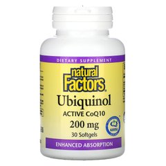 Natural Factors, Убіхінол, 200 мг, 30 м'яких таблеток