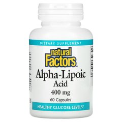 Natural Factors, Альфа-ліпоєва кислота, 400 мг, 60 капсул