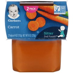 2nd Foods, морква, Gerber, 2 пакетики, по 113 г