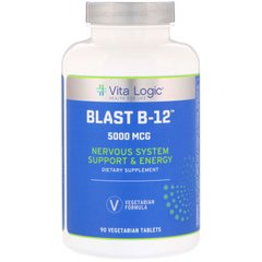 Витамин В-12 Vita Logic (Blast B-12) 5000 мкг 90 вегетарианских таблеток купить в Киеве и Украине