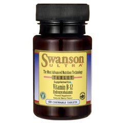 Добавки Вітамін В12, Supplemelts Vitamin B-12, Swanson, 1,000 мкг, 60 жувальних
