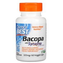 Бакопа, Bacopa With Synapsa, Doctor's Best, 320 мг, 60 растительных капсул купить в Киеве и Украине