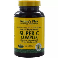 Супер комплекс витамина С, замедленное высвобождение Nature's Plus (Super C Complex) 500 мг 90 таблеток купить в Киеве и Украине