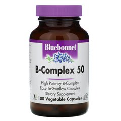 Комплекс B-50 Bluebonnet Nutrition (B-Complex 50) 100 капсул купить в Киеве и Украине