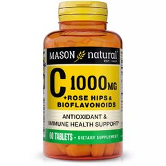 Вітамін С з шипшиною та біофлавоноїдами Mason Natural (Vitamin C Plus Rose Hips and Bioflavonoids Complex) 1000 мг 60 таблеток