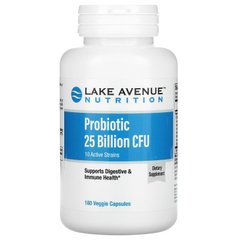 Пробіотики 10 штамів Lake Avenue Nutrition (Probiotics 10 Active Strains) 25 млрд 180 вегетаріанських капсул