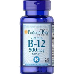 Витамин В12 Puritan's Pride (Vitamin B-12) 500 мкг 250 таблеток купить в Киеве и Украине