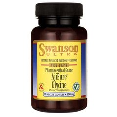 Гліцин, AjiPure Glycine, Pharmaceutical Grade, Swanson, 500 мг, 60 капсул