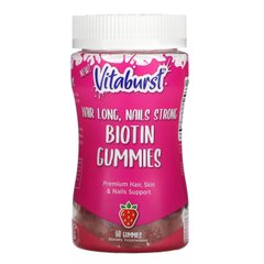 Vitaburst, Жувальні цукерки з біотином, полуничний смак, 60 жувальних цукерок.