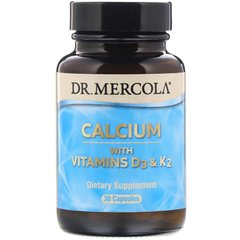 Кальцій з вітамінами D3 і K2 Dr. Mercola (Calcium with Vitamins D3 and K2) 30 капсул