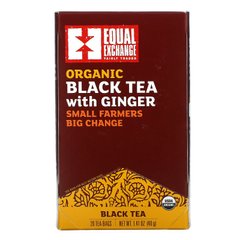 Equal Exchange, Органічний чорний чай з імбиром, 20 чайних пакетиків, 1,41 унція (40 г)