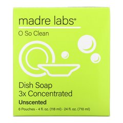Madre Labs, средство для мытья посуды, тройной концентрации без запаха, 6 пакетиков по 118 мл (4. Унции) купить в Киеве и Украине