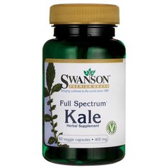 Кормовая капуста, Full Spectrum Kale, Swanson, 400 мг, 60 капсул купить в Киеве и Украине