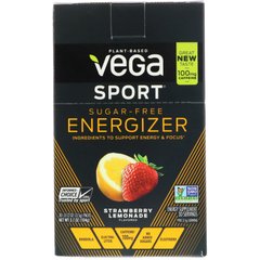 Спорт, енергетізатор без цукру, полуничний лимонад, Vega, 30 пачок, 3,5 г