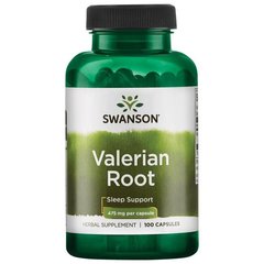Корінь валеріани, Valerian Root, Swanson, 475 мг, 100 капсул