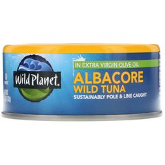 Дикий тунец альбакор в оливковом масле первого холодного отжима, Wild Planet, 142 г купить в Киеве и Украине