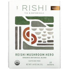 Rishi Tea, Органічна ботанічна суміш, герой грибів рейші, 15 пакетиків, 1,64 унції (46,5 г)