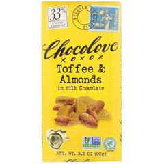 Тоффі і мигдаль в молочному шоколаді Chocolove (Almonds) 90 г