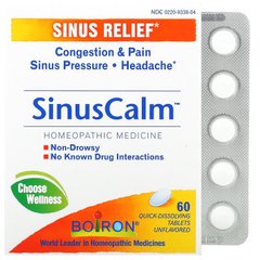 Добавка для носа Boiron (SinusCalm Sinus Relief Unflavored) 60 быстрорастворимых таблеток купить в Киеве и Украине