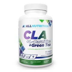 КЛА+L-карнітин + зелений чай Allnutrition (CLA + L-Carnitine + Green Tea) 120 капсул