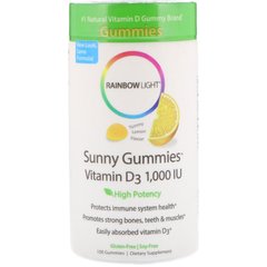 Вітамін D3 Rainbow Light (Gummies Vitamin D3) 1000 МО 100 жувальних цукерок зі смаком лимона
