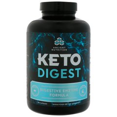 Keto Digest, Ферменти для травлення, Dr Axe / Ancient Nutrition, 180 капсул