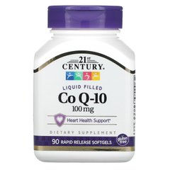 Коензим CoQ10 21st Century (CoQ10) 100 мг 90 капсул з рідиною