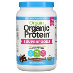 Orgain, Органічний протеїн та порошок суперпродуктів, на рослинній основі, вершково-шоколадна помадка, 2,02 фунта (918 г)