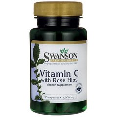 Вітамін С з шипшиною, Vitamin C with Rose Hips, Swanson, 1,000 мг, 30 капсул