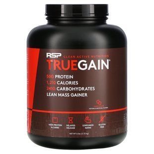TrueGain Premium gainer for mass, chocolate, RSP Nutrition, 2.6 kg