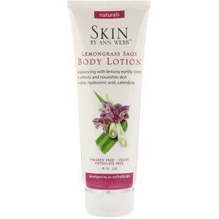 Lotion for body, lemongrass and sage, Skin By Ann Webb, 8 fluid ounces
