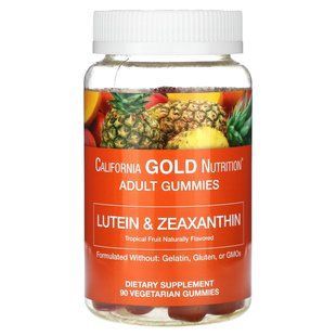 California Gold Nutrition, Lutein and Zeaxanthin Gummies, Tropical, 90 Vegetarian Gummies купить в Киеве и Украине