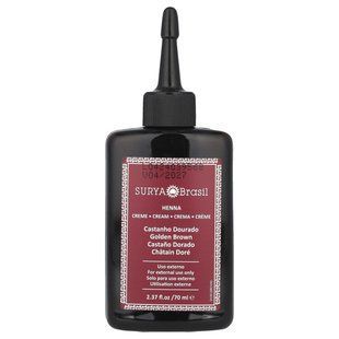 Surya Henna, эффективная здоровая краска Henna Cream для седоватых волос, золотисто-каштановый, Surya Brasil, 2,37 жидких унций (70 мл) купить в Киеве и Украине