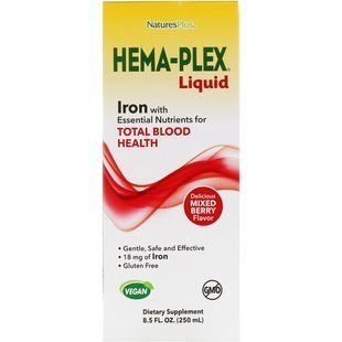 Рідкий засіб Hema-Plex, ягідне асорті, Nature's Plus, 250 мл