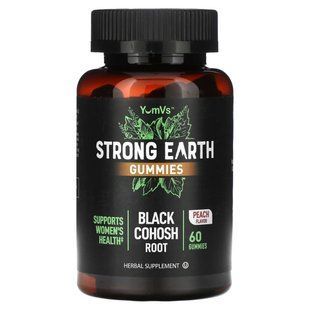 YumVs, Strong Earth Gummies, Black Cohosh Root, Peach, 60 Gummies купить в Киеве и Украине