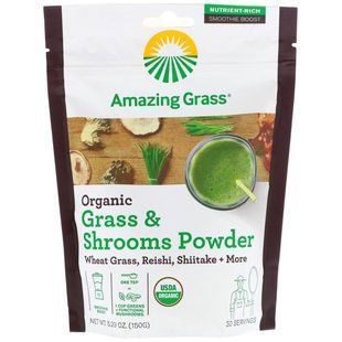 Органический порошок из травы и грибов, Amazing Grass, 150 г купить в Киеве и Украине