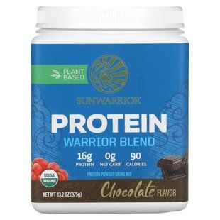 Протеин Warrior Blend, органический, растительный, шоколад, Sunwarrior, 375 г (13.2 oz) купить в Киеве и Украине