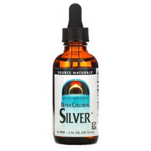 Коллоидное серебро, Ultra Colloidal Silver Liquid, Source Naturals, 10 ЧНМ, 2 жидких унции (59,14 мл) купить в Киеве и Украине