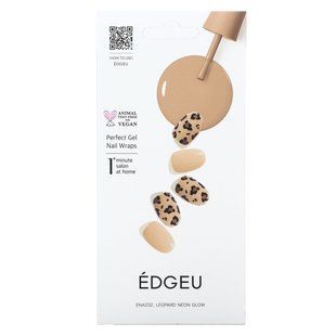 Edgeu, Perfect Gel Nail Wraps, ENA 232, леопардовий колір, набір із 19 предметів