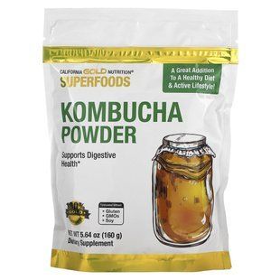 California Gold Nutrition, Superfoods, комбуча в порошку, без добавок, 160&nbsp;г (5,64&nbsp;унції)