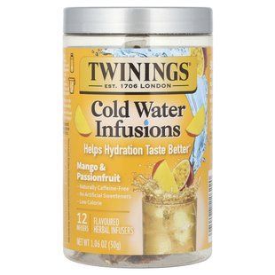 Twinings, Cold Infuse, ароматизированный усилитель холодной воды, манго и маракуйя, 12 инфузеров, 1,06 унции (30 г) купить в Киеве и Украине