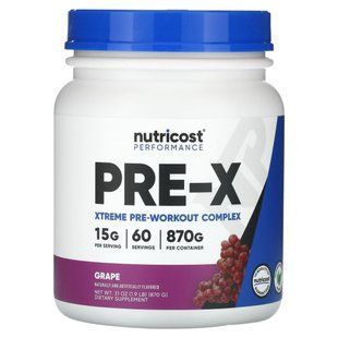 Nutricost, Performance, PRE-X, екстремальний передтренувальний комплекс, із виноградом, 870 г (1,9 фунта)