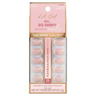 L.A. Girl, Oh So Shiny Artificial Nails, Gel Shine Nail Tips, GNT155 Modern French Tip, 25 Piece Kit купить в Киеве и Украине