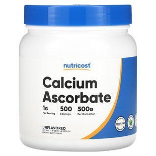 Nutricost, аскорбат кальцію, без смакових добавок, 500 г (17,6 унції)