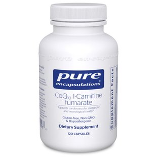 Коэнзим Q10 L-карнитин фумарат Pure Encapsulations (CoQ10 l-Carnitine Fumarate) 120 капсул купить в Киеве и Украине