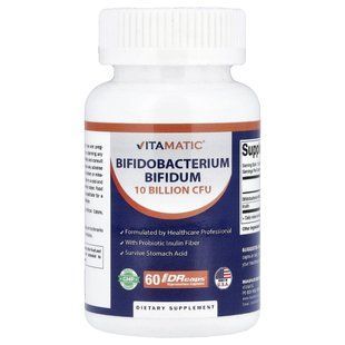 Vitamatic, Bifidobacterium Bifidum, біфідум, 60 капсул DRcaps&reg; з гіпромелози