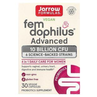 Jarrow Formulas, Vegan Fem Dophilus, Advanced, 10 Billion CFU, 30 Veggies Capsules купить в Киеве и Украине