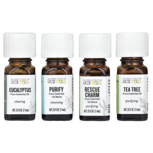 Aura Cacia, Purify Kit, Clearing Pure Essential Oils, 4 Bottles, 0.25 fl oz (7.4 ml) Each купить в Киеве и Украине