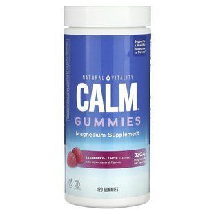 Антисстрессовые жевательные конфеты таблетки Calm, малина с лимоном, Natural Vitality, 120 штук купить в Киеве и Украине