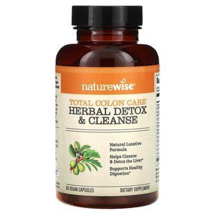 NatureWise, Total Colon Care, трав'яна детоксикація та очищення, 60 вегетаріанських капсул
